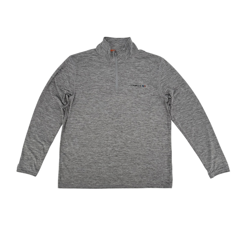 Salt Life Gray Performance SLX Uvapor 1/4 Zip Long Sleeve Pullover Size XL Men’s